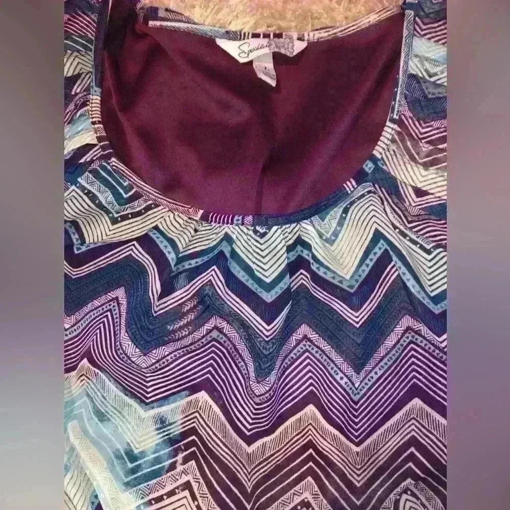 SPEECHLESS Chevron dress size L - Picture 5 of 5